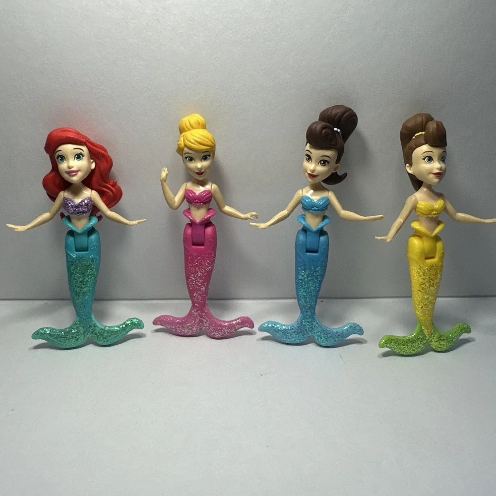 Disney Princess The Little Mermaid Ariel Sisters Polly Pocket Doll Lot Of 4